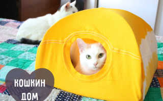 Как сделать домик для кошки из футболки